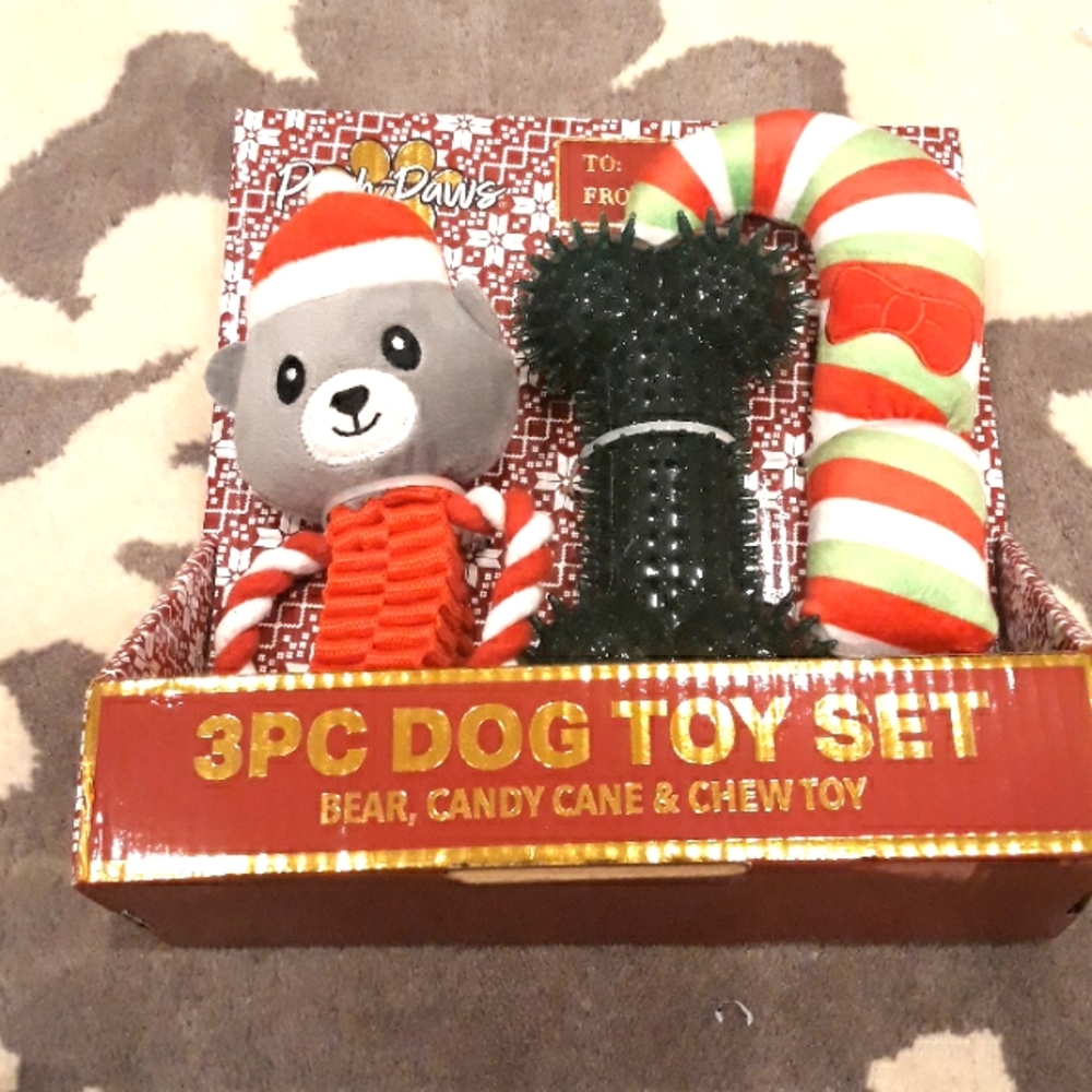 Christmas / Holiday 3pc Dog Toy Set, New